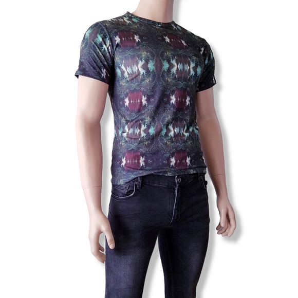 Culture Green/Brown Forest, Tree, Nature Trippy Print T-Shirt - Picture 3 of 8